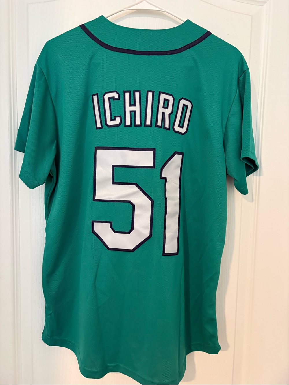 Men's Teal Baseball Jersey with White Number 51 - Classic Fan Tee